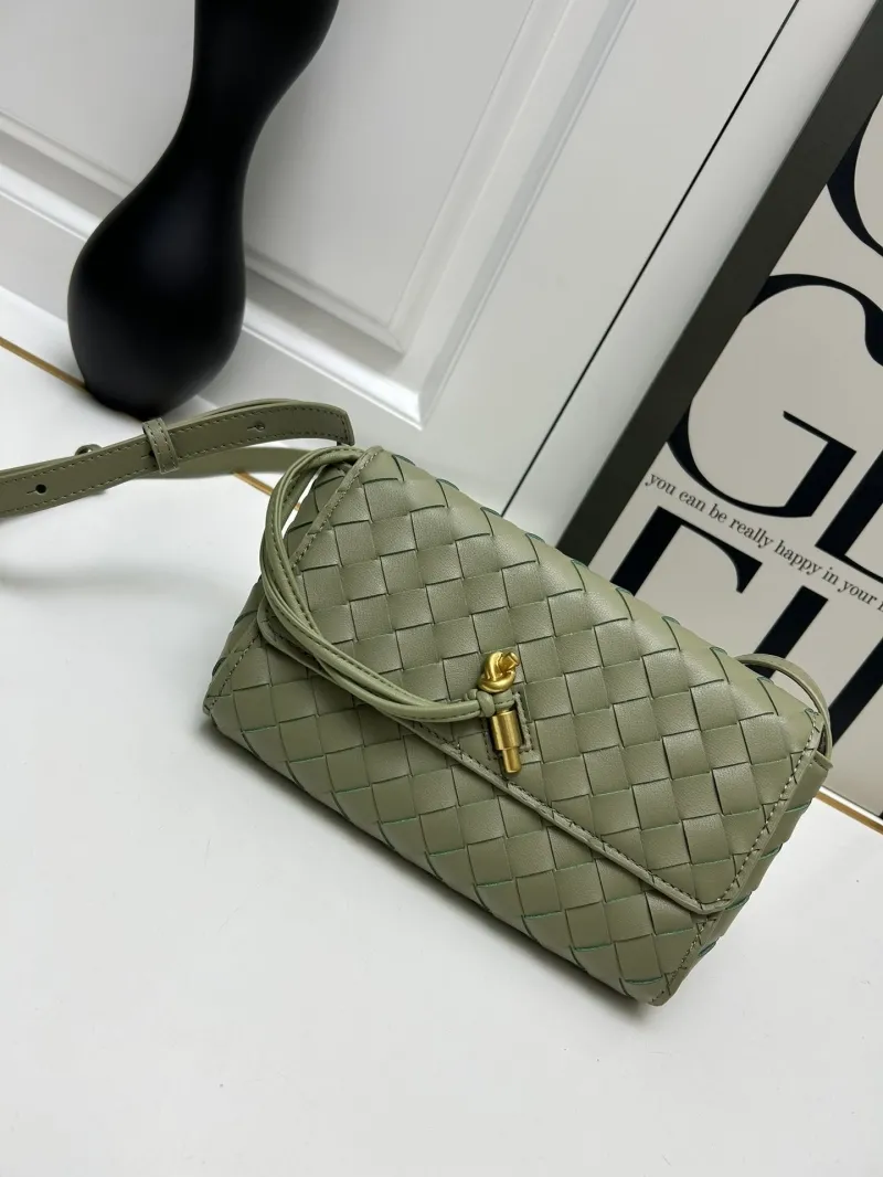 BV Sage Green Woven Satchel Crossbody Bag S06335 - Image 3