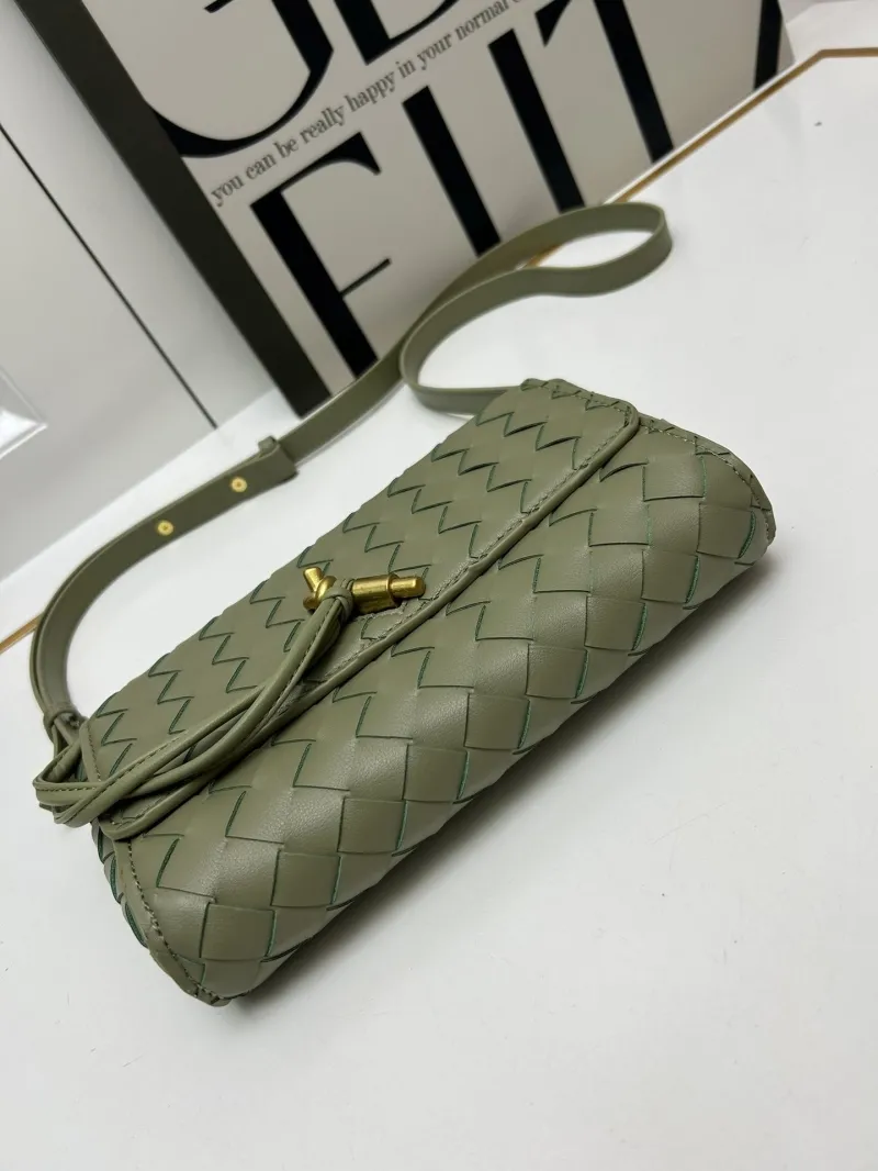 BV Sage Green Woven Satchel Crossbody Bag S06335 - Image 5