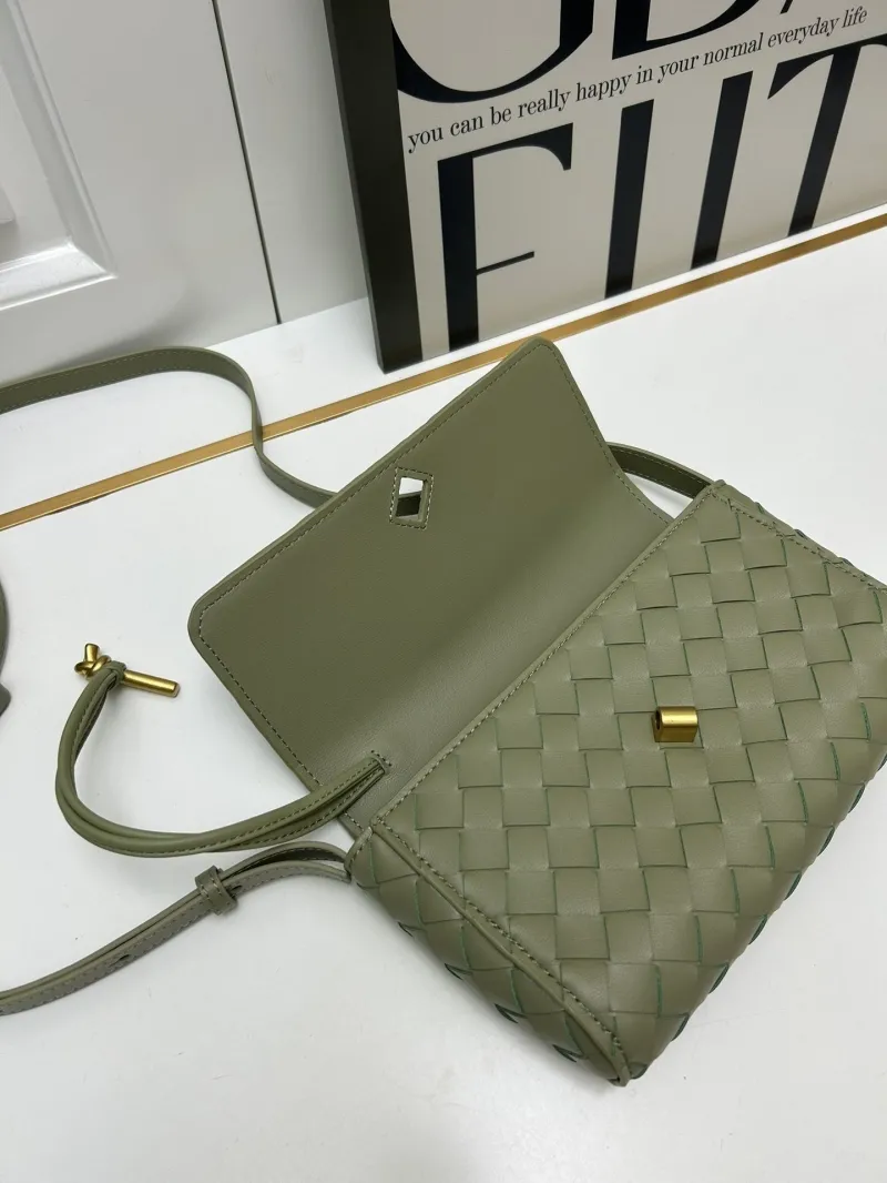 BV Sage Green Woven Satchel Crossbody Bag S06335 - Image 7