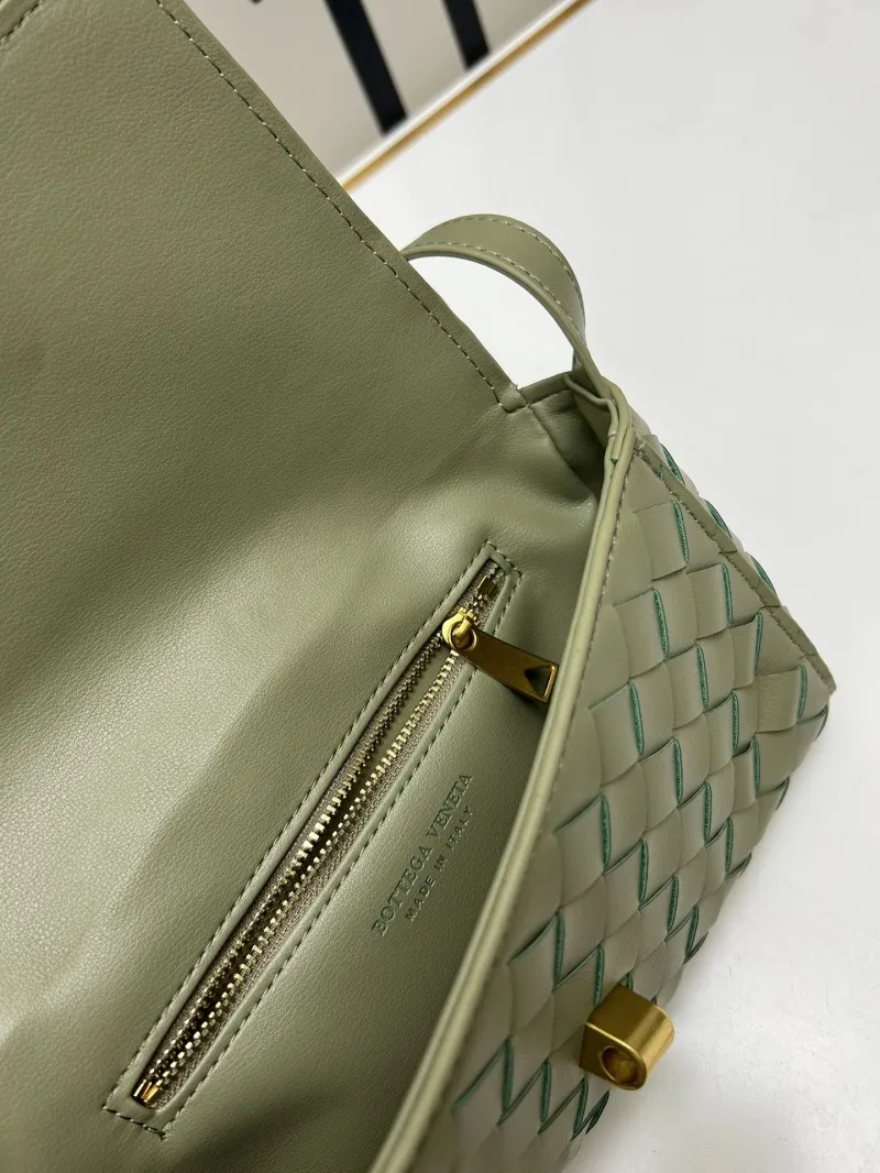 BV Sage Green Woven Satchel Crossbody Bag S06335 - Image 8