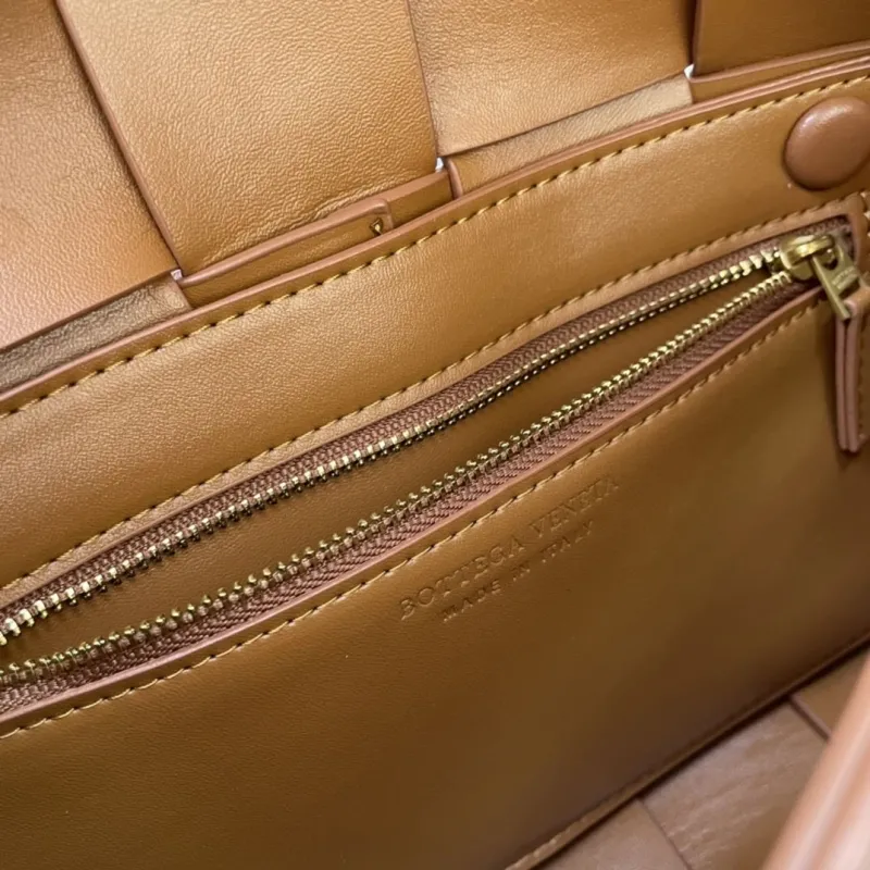 Bottega Veneta Small Brown Leather Crossbody Satchel Bag - Image 9