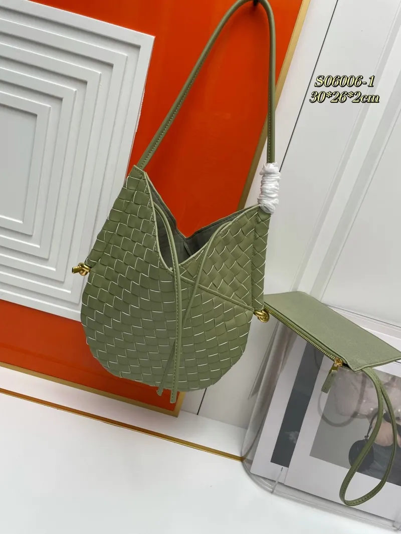 BV Green Woven Satchel Bag S06006-1