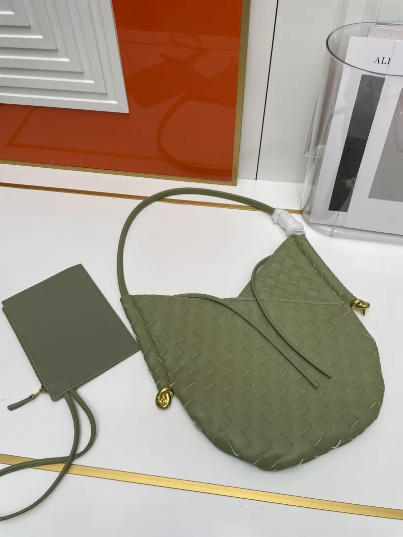BV Green Woven Satchel Bag S06006-1 - Image 6