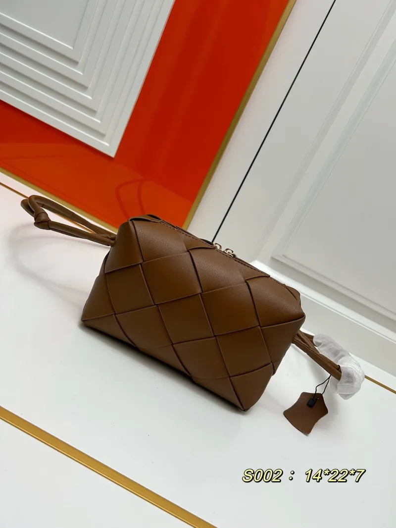 BV Brown Woven Leather Satchel Bag S002