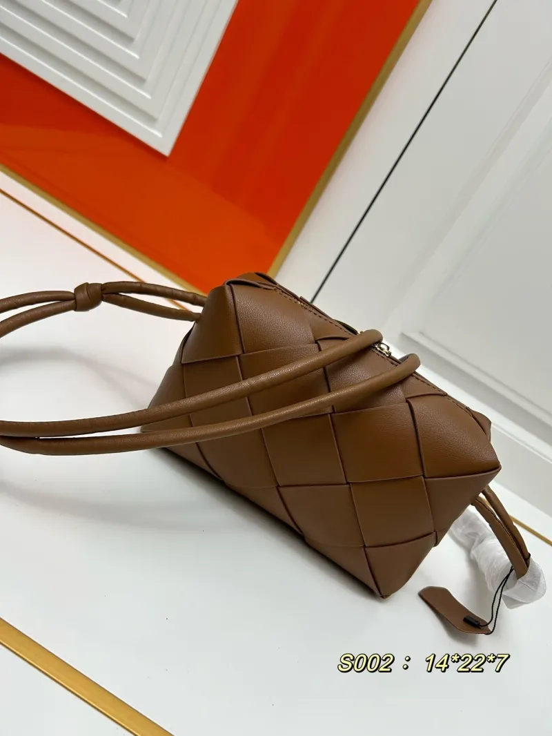 Alternative view of BV Brown Woven Leather Satchel Bag S002