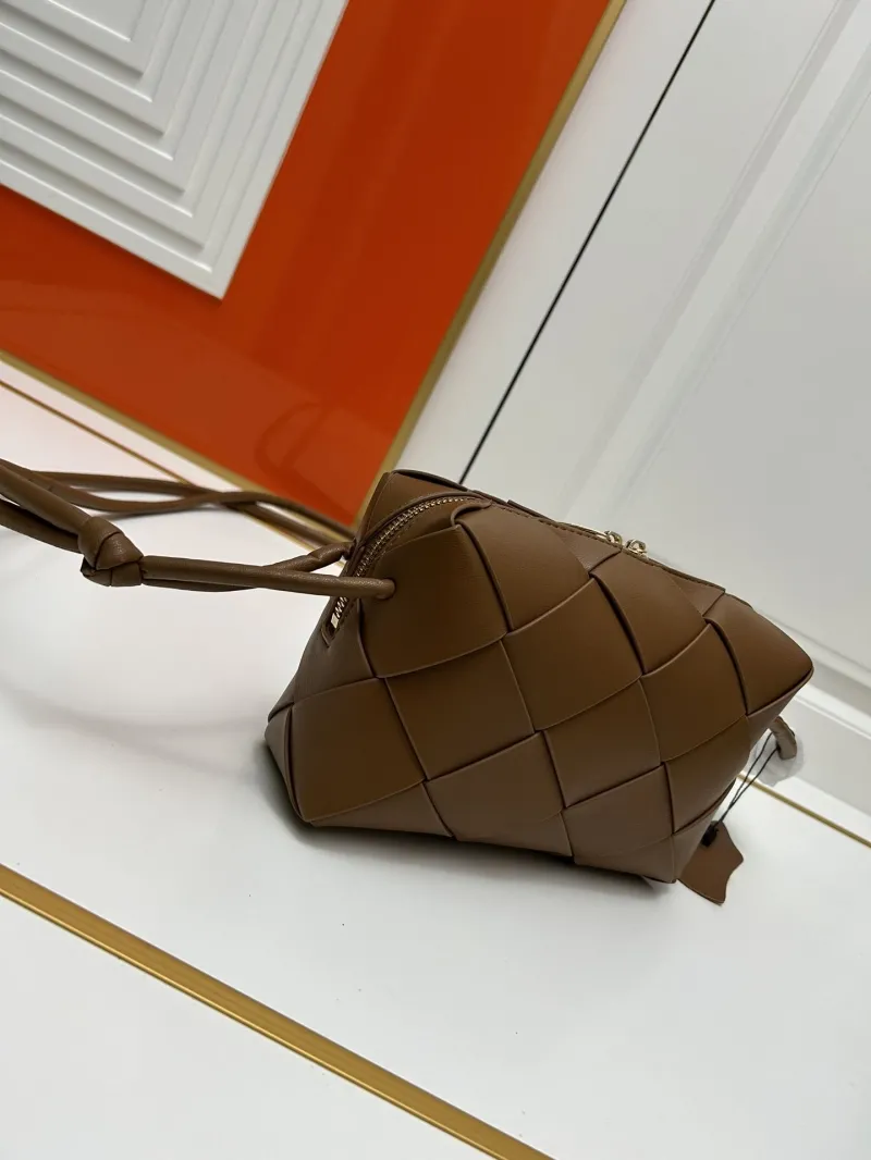 BV Brown Woven Leather Satchel Bag S002 - Image 3