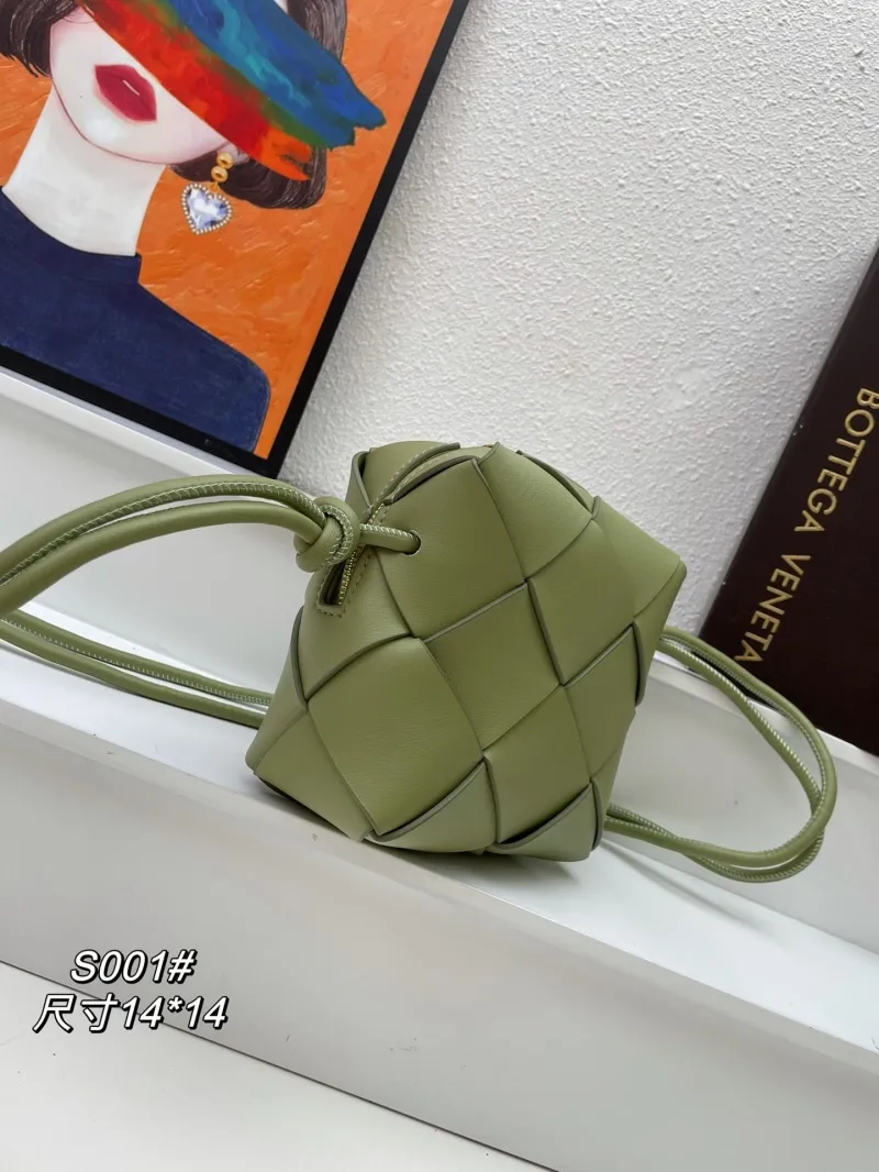 Alternative view of Bottega Veneta Olive Green Woven Crossbody Bag S001 Size 14x14