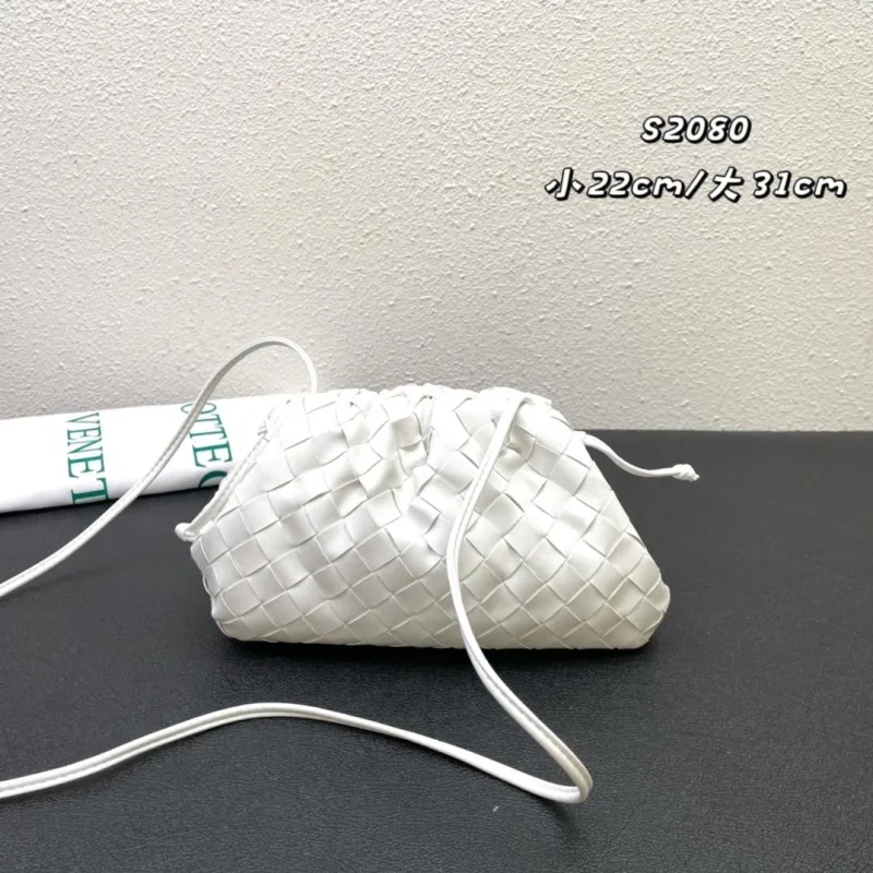 Alternative view of Bottega Veneta White Woven Satchel Bag S2080