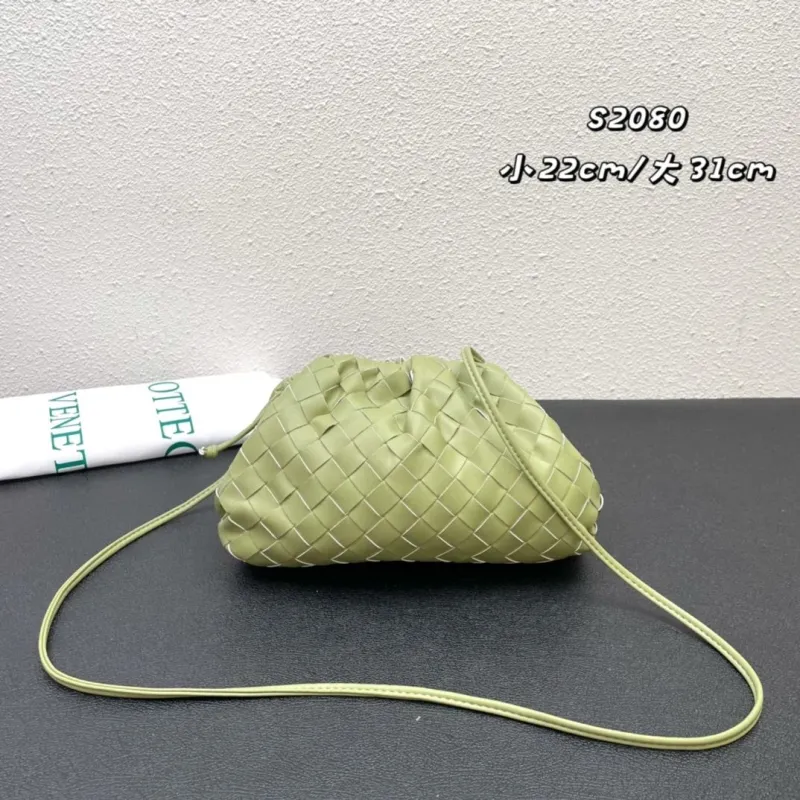 Alternative view of Bottega Veneta Woven Pouch Crossbody Bag S2080 Small Light Green