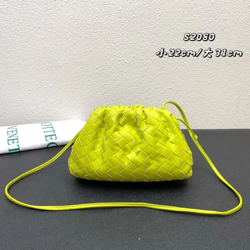 Alternative view of Bottega Veneta Lime Green Woven Crossbody Satchel Bag S2080 S2090