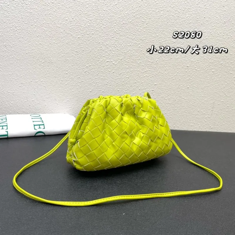 Bottega Veneta Lime Green Woven Crossbody Satchel Bag S2080 S2090 - Image 3