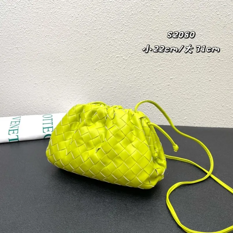 Bottega Veneta Lime Green Woven Crossbody Satchel Bag S2080 S2090 - Image 4