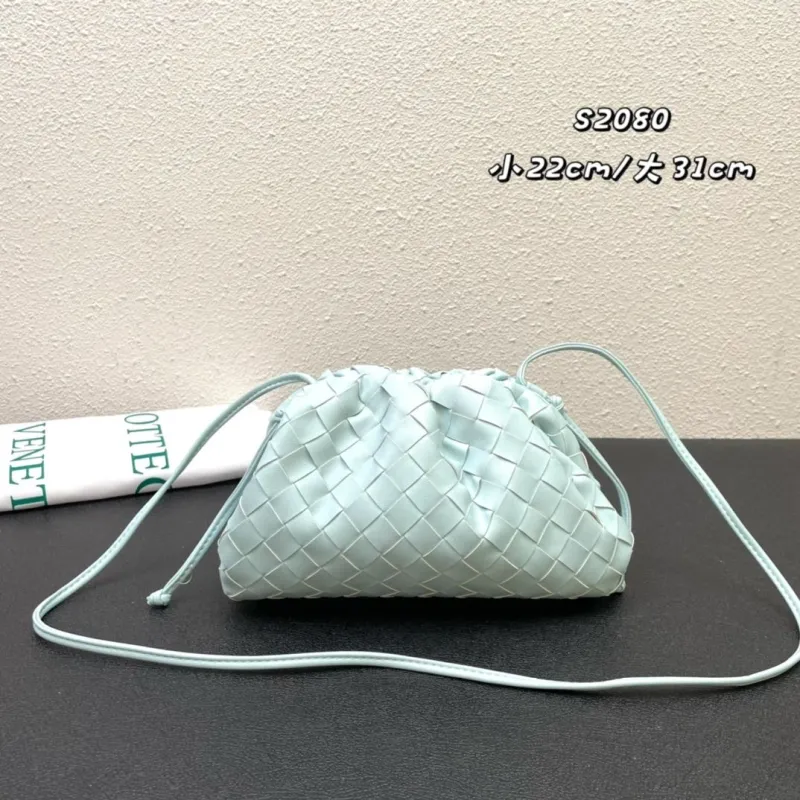Alternative view of Bottega Veneta Light Blue Woven Crossbody Satchel Bag S2080 S2090