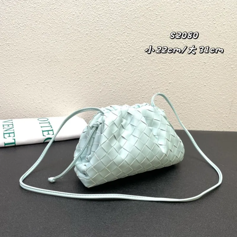 Bottega Veneta Light Blue Woven Crossbody Satchel Bag S2080 S2090 - Image 3
