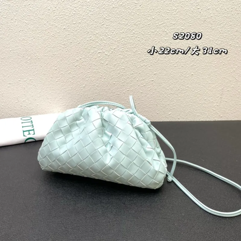 Bottega Veneta Light Blue Woven Crossbody Satchel Bag S2080 S2090 - Image 4