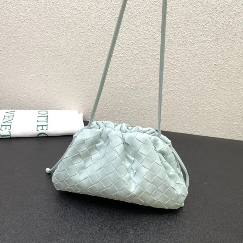 Bottega Veneta Light Blue Woven Crossbody Satchel Bag S2080 S2090 - Image 5