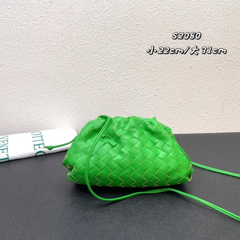 Alternative view of Bottega Veneta Green Woven Crossbody Pouch Bag S2080 S2090