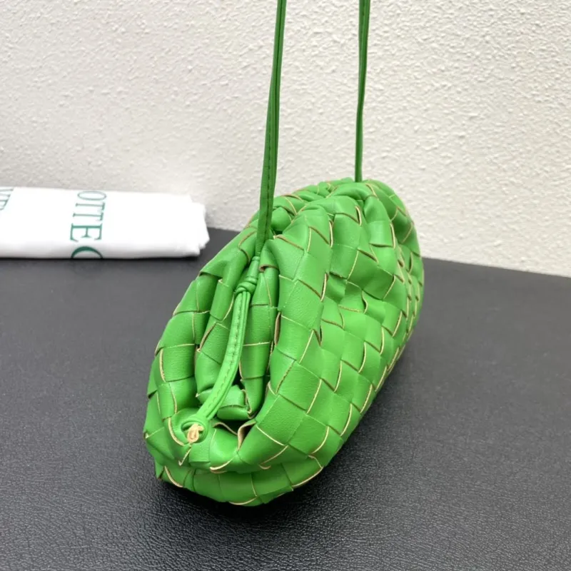 Bottega Veneta Green Woven Crossbody Pouch Bag S2080 S2090 - Image 5