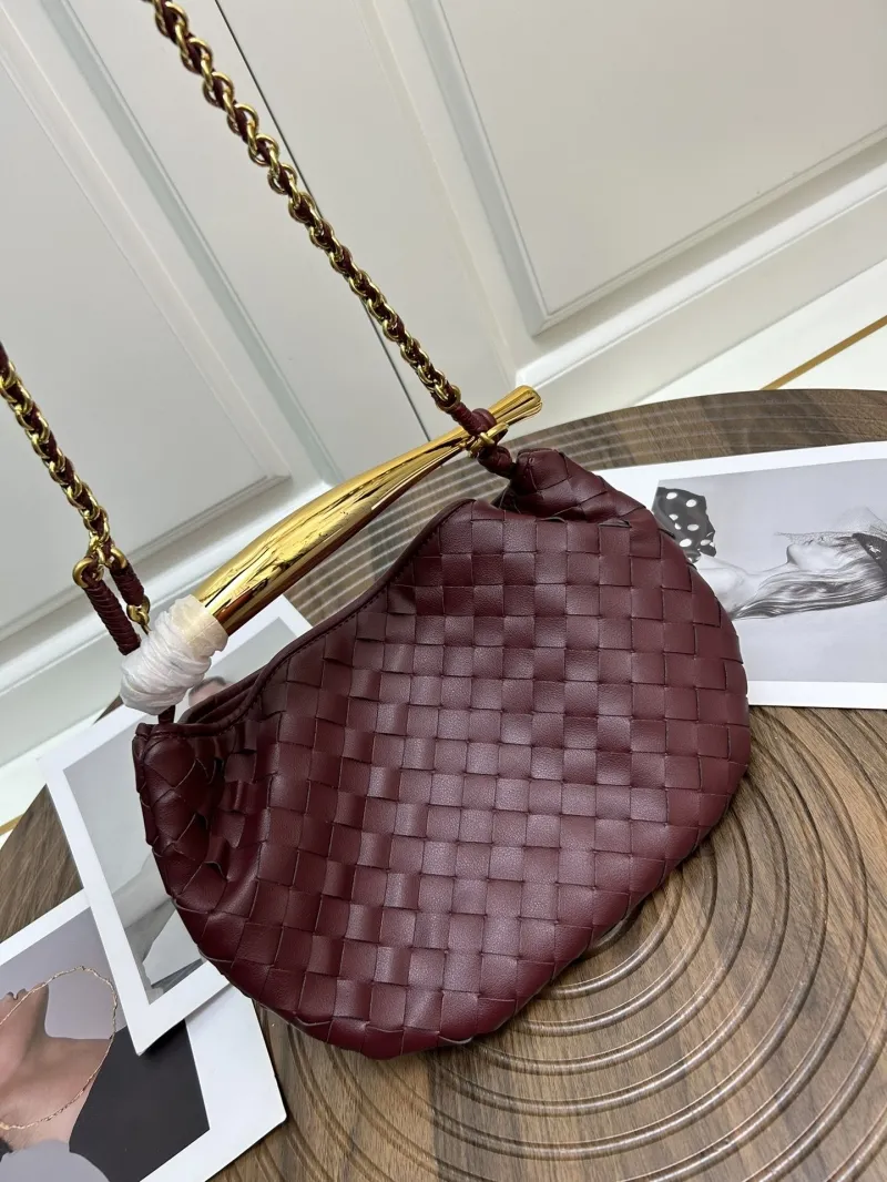 BV Burgundy Woven Satchel Bag S0288-1 20x33cm - Image 3