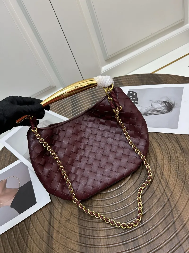 BV Burgundy Woven Satchel Bag S0288-1 20x33cm - Image 7