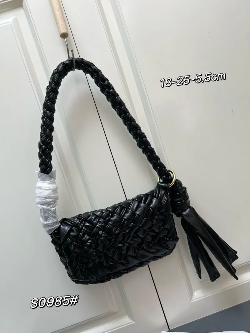 BV Black Woven Satchel Bag S0985