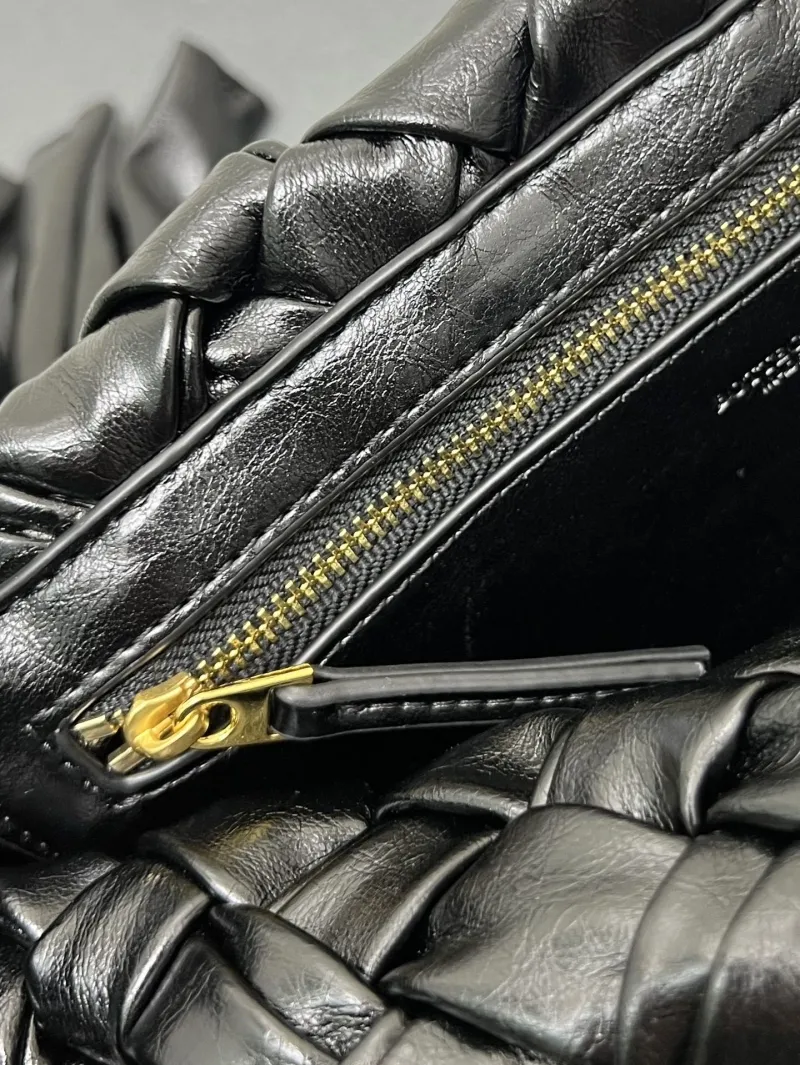 Alternative view of BV Black Woven Satchel Bag S0985