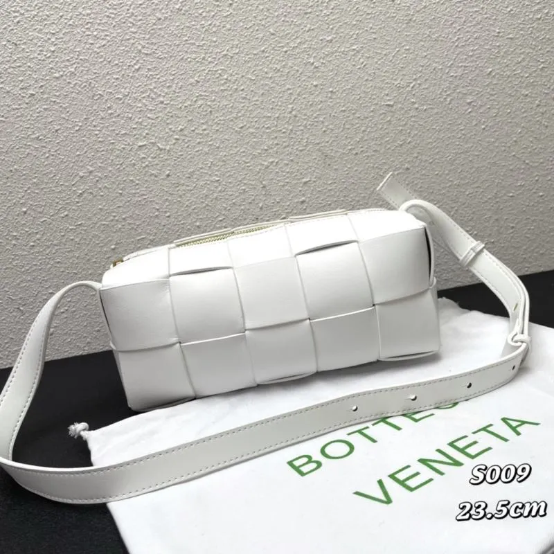 Alternative view of Bottega Veneta White Woven Satchel Bag S009