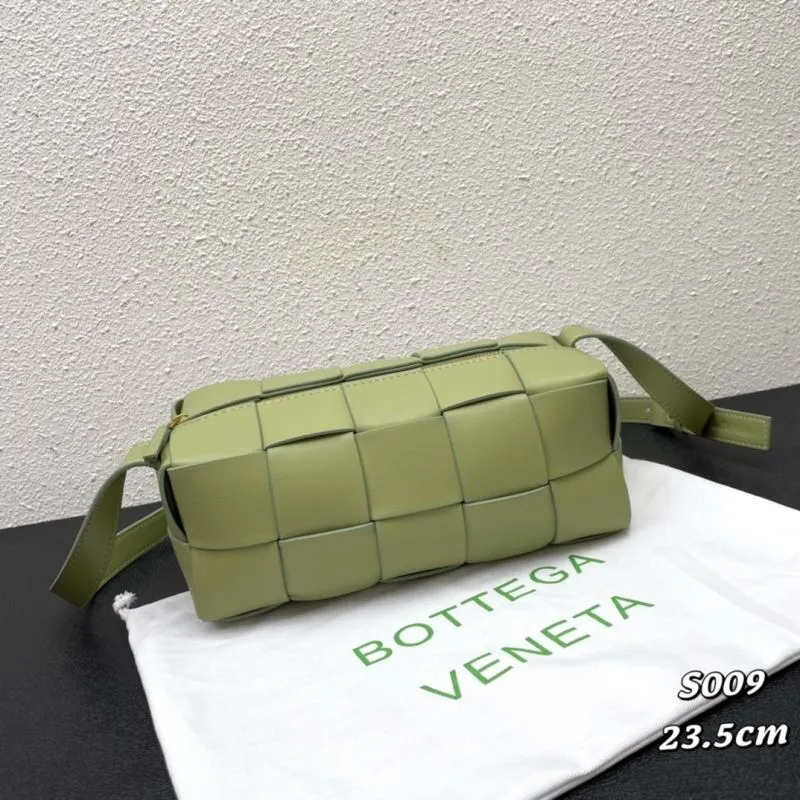 Bottega Veneta Light Green Woven Satchel Bag S009 23.5cm