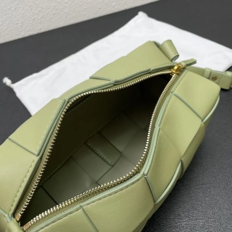 Bottega Veneta Light Green Woven Satchel Bag S009 23.5cm - Image 8