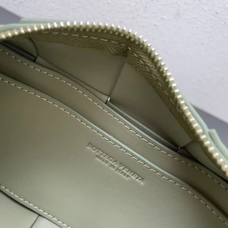 Bottega Veneta Light Green Woven Satchel Bag S009 23.5cm - Image 9