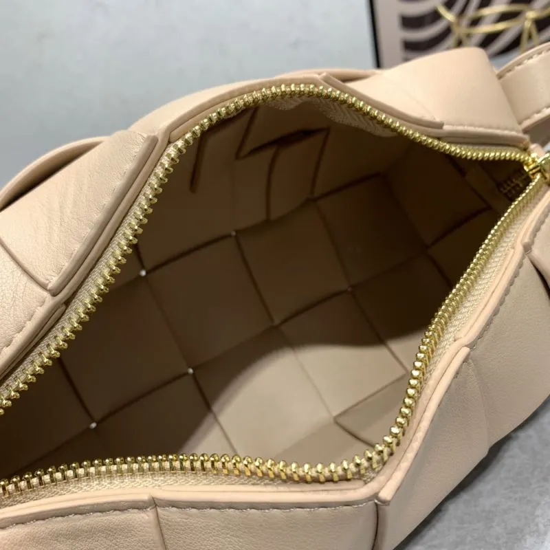 Bottega Veneta 5955 Beige Leather Satchel Crossbody Bag - Image 9