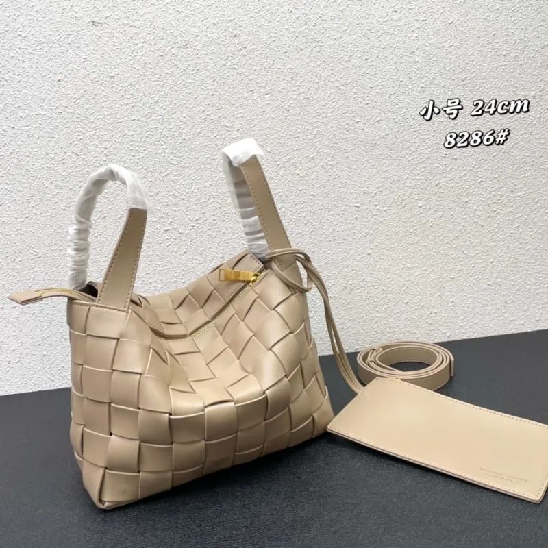 BV Beige Woven Small Satchel Bag 8286