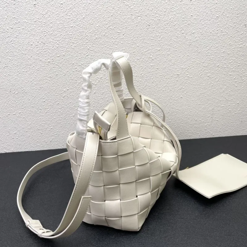 BV Small Woven Cream Satchel Bag 8286 - Image 4