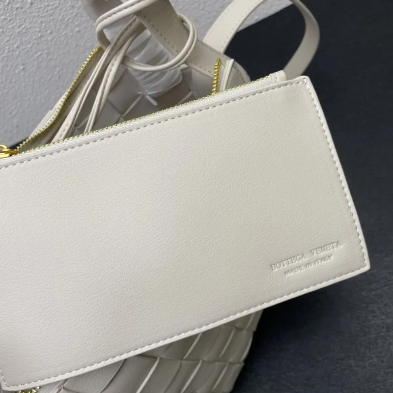 BV Small Woven Cream Satchel Bag 8286 - Image 9