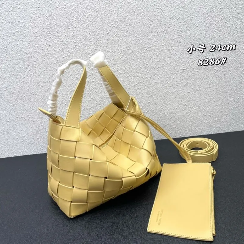 BV Yellow Woven Satchel Bag Small 24cm 8286