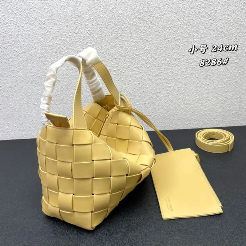 Alternative view of BV Yellow Woven Satchel Bag Small 24cm 8286