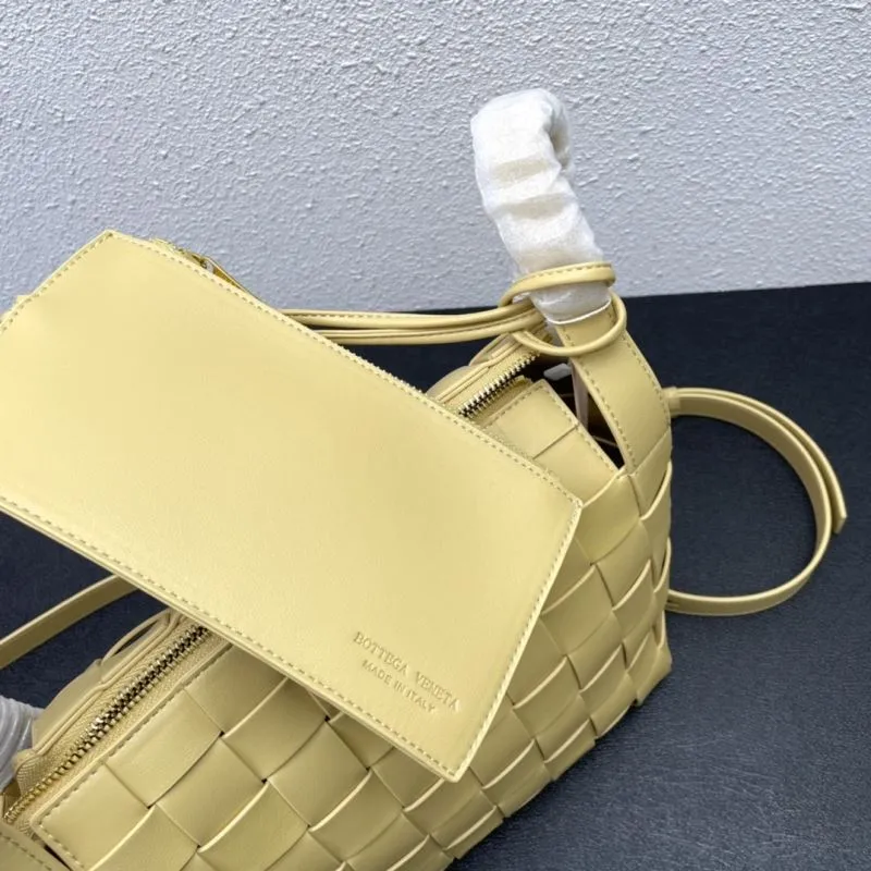 BV Yellow Woven Satchel Bag Small 24cm 8286 - Image 8