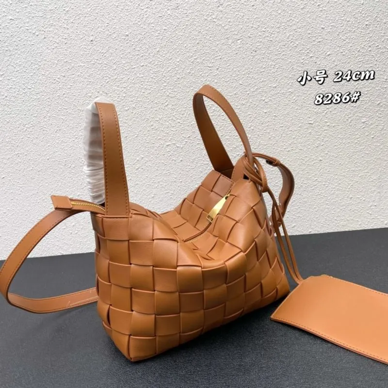 BV Small Brown Woven Leather Satchel Bag 8286 - Image 3