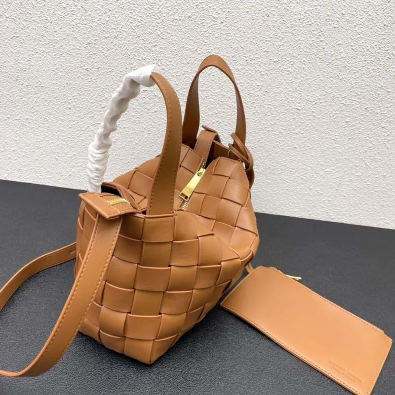 BV Small Brown Woven Leather Satchel Bag 8286 - Image 4