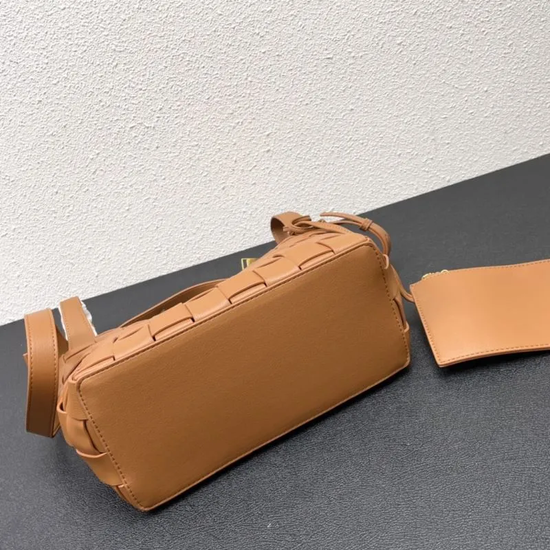 BV Small Brown Woven Leather Satchel Bag 8286 - Image 7