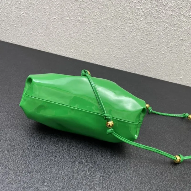 BV Green Satchel Crossbody Bag S03044 Size 22 - Image 6