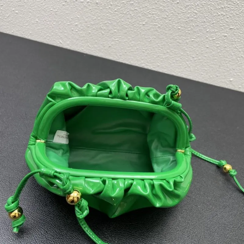 BV Green Satchel Crossbody Bag S03044 Size 22 - Image 7
