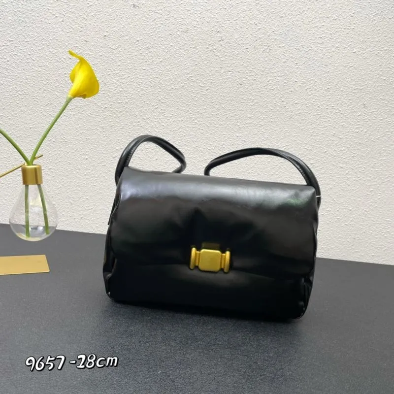 BV Black Leather Satchel Bag 9657 28cm