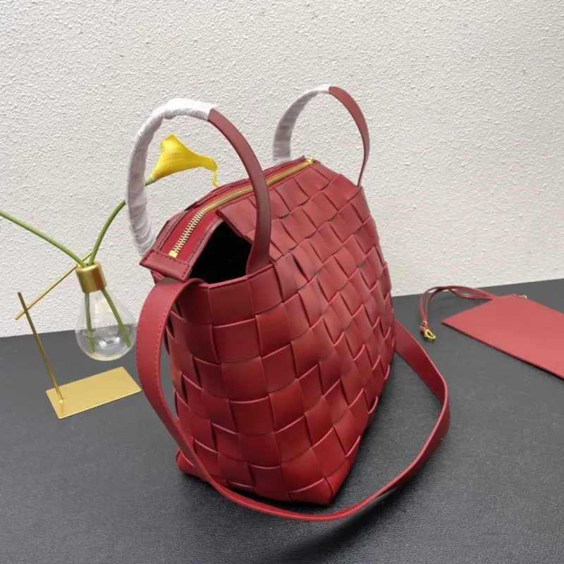BV Red Woven Satchel Bag 9663 29cm - Image 6