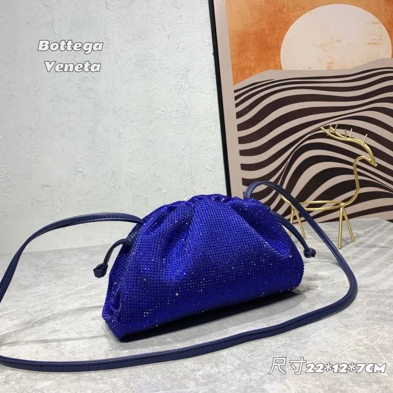 Alternative view of Bottega Veneta Blue Crystal Satchel Crossbody Bag
