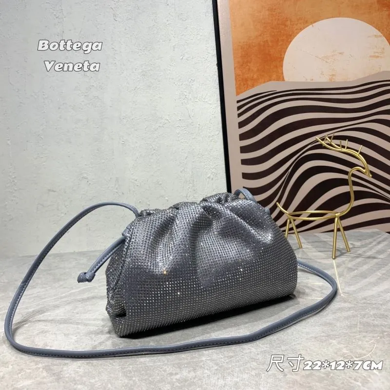 Alternative view of Bottega Veneta Silver Crossbody Satchel Bag 282