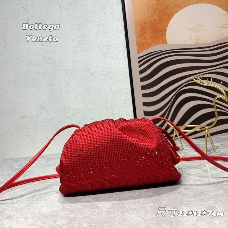 Bottega Veneta Red Crystal Satchel Crossbody Bag - Image 3