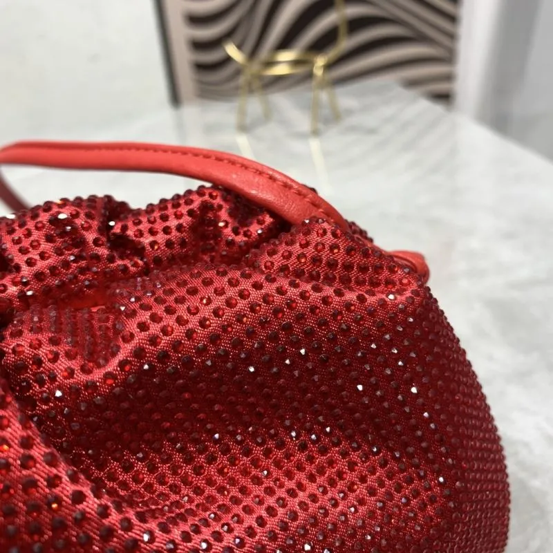 Bottega Veneta Red Crystal Satchel Crossbody Bag - Image 4