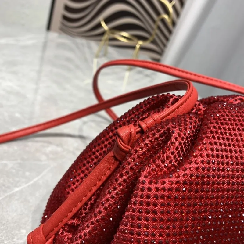 Bottega Veneta Red Crystal Satchel Crossbody Bag - Image 5