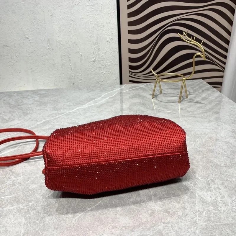 Bottega Veneta Red Crystal Satchel Crossbody Bag - Image 6
